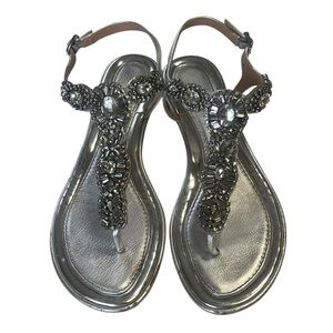 Antonio Melani Santine Jeweled Sandal Silver Size 8.5